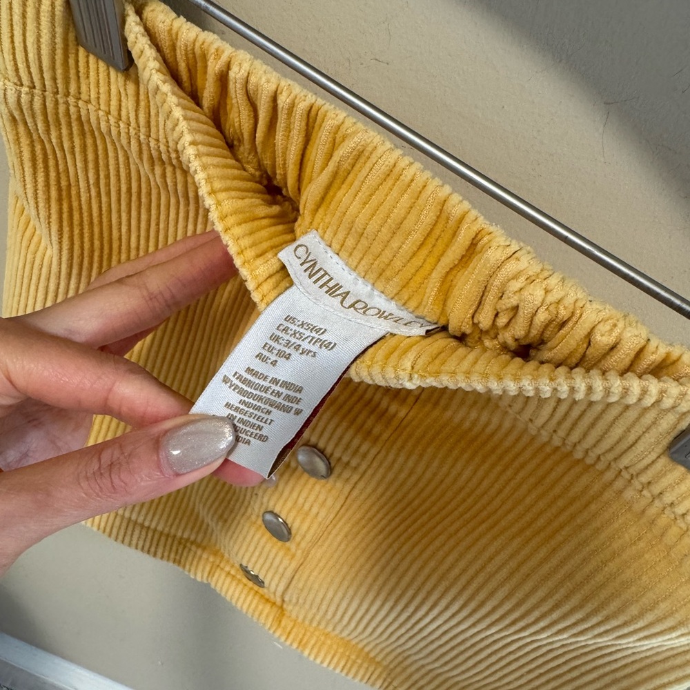 Kids Ribbed Brown Sweater and Yellow Corduroy Skirt - Picture 6 of 7